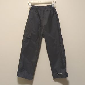 Unisex Columbia Black Lightweight Waterproof Wind Pants Child Size 4-5 Yrs